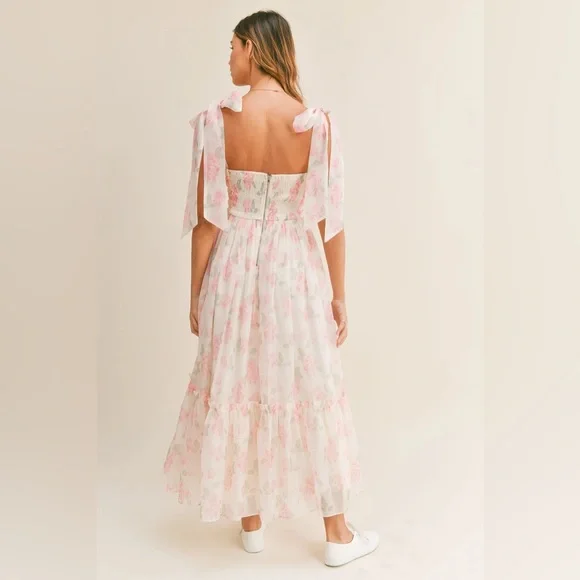 Mable Pink Floral Maxi Dress - Picture 2 of 8
